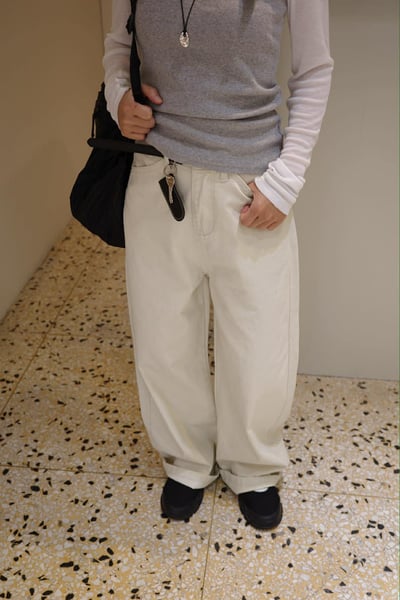 附皮帶繭型褲 ( 2色 )7