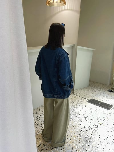 落肩丹寧夾克15