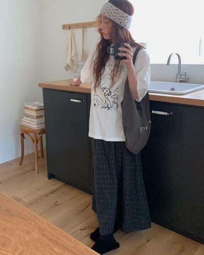 手繪感可愛小狗TEE ( 白色 )12