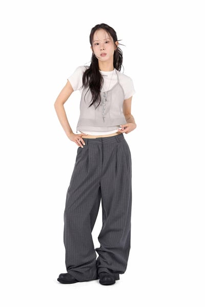 條紋雙摺西裝褲 ( 2色 / 少量現貨 )15