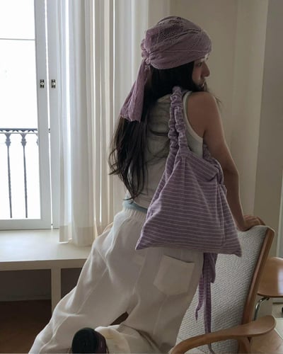 蕾絲綁帶頭巾帽 ( 7色 )7