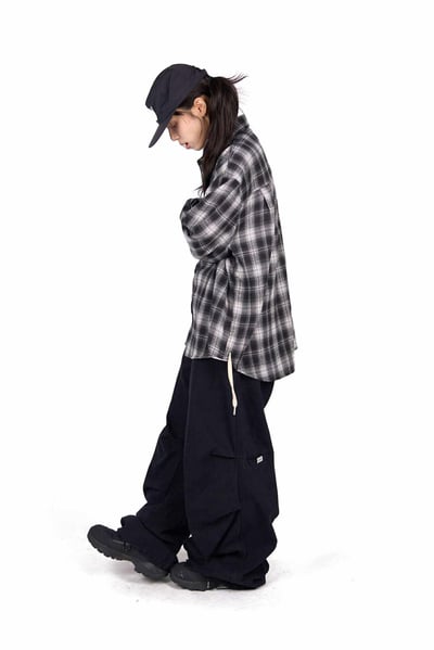 側綁帶格紋襯衫 ( 2色 / 少量現貨 )20