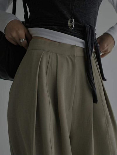 後鬆緊前打摺西褲 ( 3色 )7