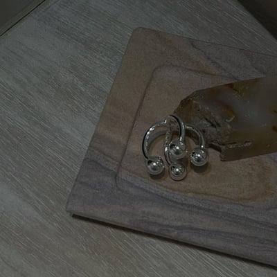 銀色圓珠開口戒指1