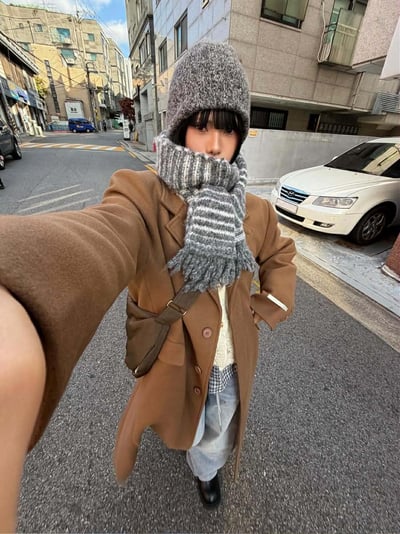 流蘇條紋配色圍巾 ( 5色 / 少量現貨 )4