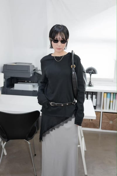 拼接蕾絲三角巾 ( 3色 )18