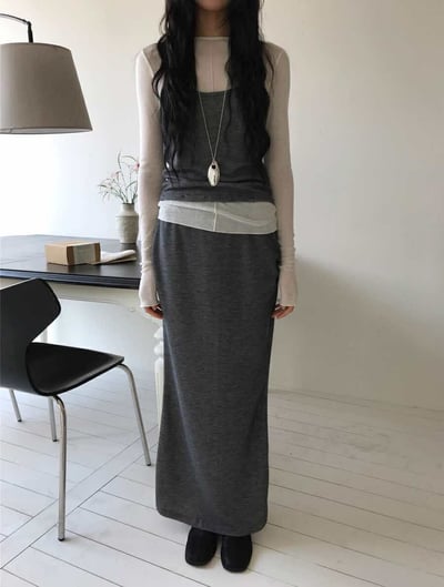 中線透膚天絲衣 ( 5色 )12