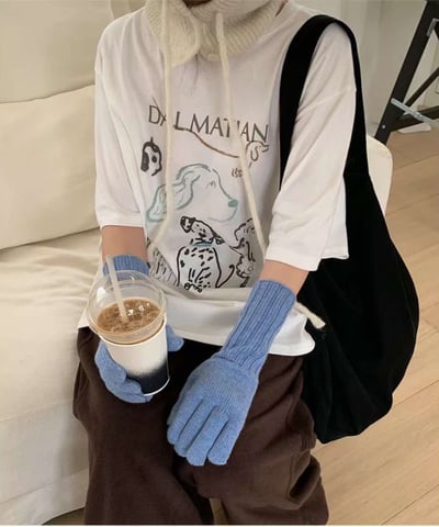 手繪感可愛小狗TEE ( 白色 )4