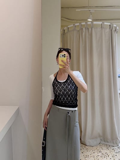 透感蕾絲繞頸背心 ( 2色 )9