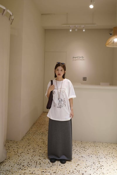 手繪感可愛小狗TEE ( 白色 )9