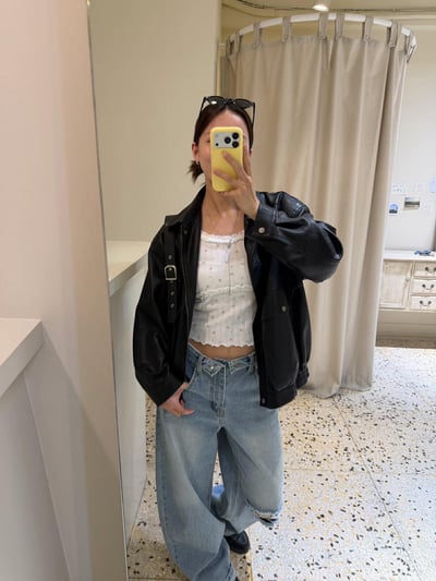 春款紋理感皮夾克3