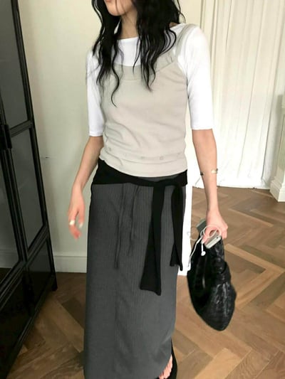 法式5分袖兩穿棉TEE ( 4色 )21