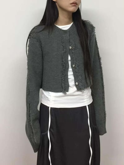 鬚鬚造型圓領針織杉 ( 3色 / 少量現貨 )13