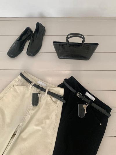 附皮帶繭型褲 ( 2色 )14