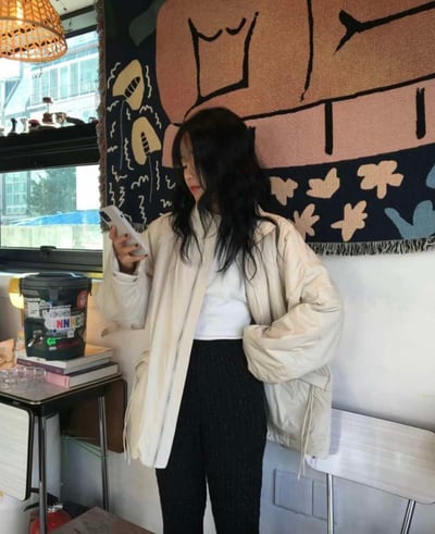 可束素面鋪棉外套 ( 2色 )8