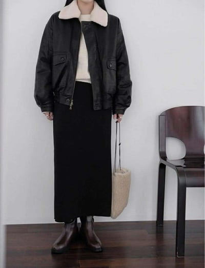 可拆毛毛領質感皮夾克18