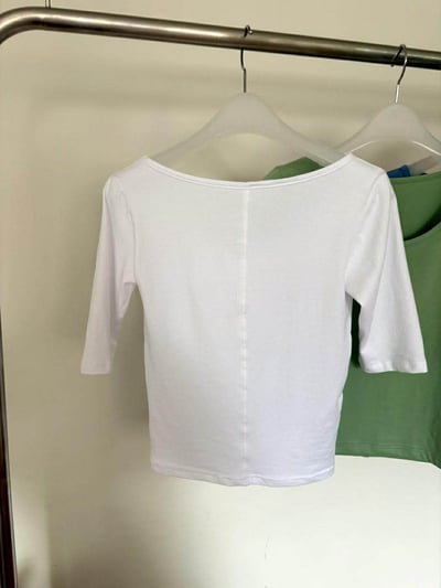 法式5分袖兩穿棉TEE ( 4色 )23