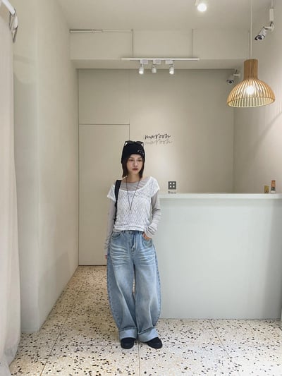 刷痕感丹寧褲 ( 3色 )5