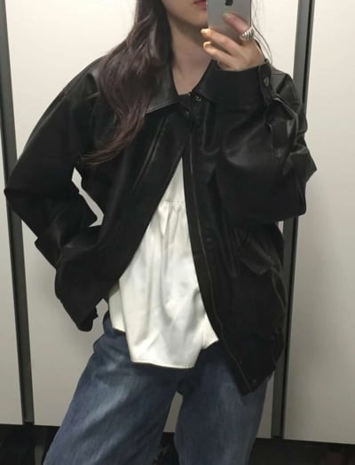 刷舊感皮夾克 ( 2色 )23