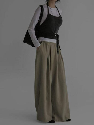 後鬆緊前打摺西褲 ( 3色 )4