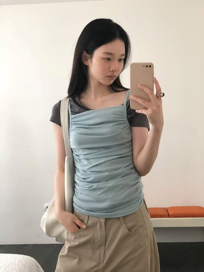 抓皺細肩背心   ( 4色 )6