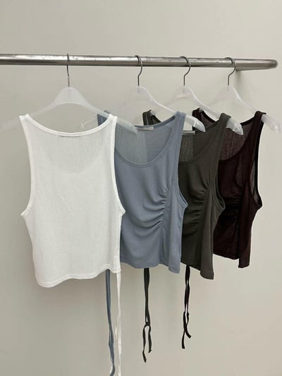 抓皺抽繩式軟紗背心 ( 4色 )23