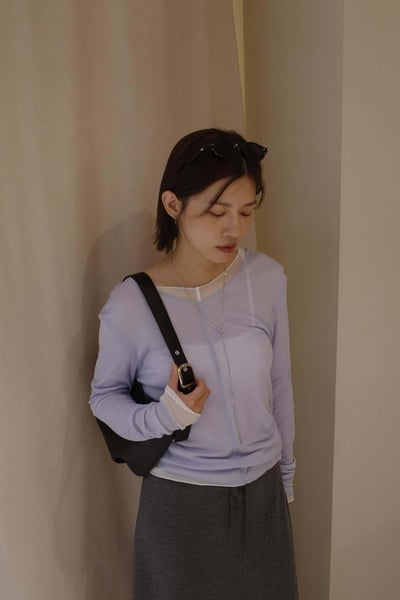 早春多色彈性透膚衫 ( 5色 )2