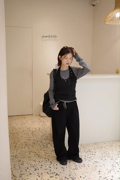 附皮帶繭型褲 ( 2色 )17