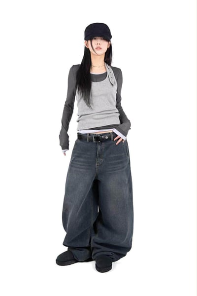 彈性直紋繞頸背心 ( 白色/灰色 )15