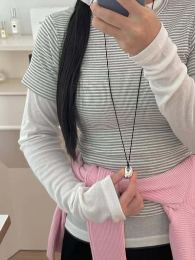 銀色墜飾黑繩長鍊 ( 少量現貨 )7