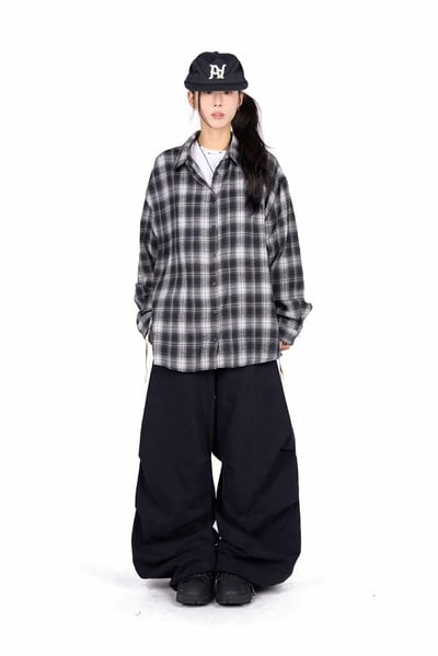 側綁帶格紋襯衫 ( 2色 / 少量現貨 )19