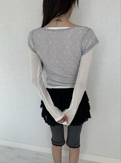 細緻蕾絲兩件式上衣 ( 3色 )15