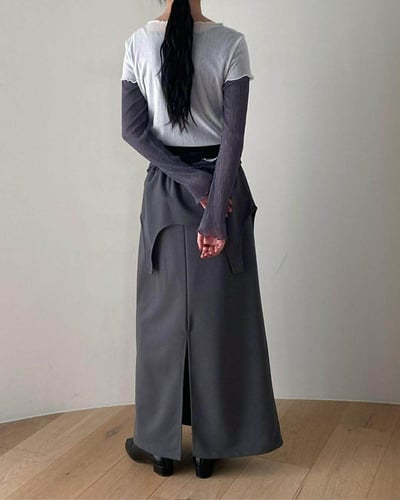 假兩件層次造型棉裙 ( 2色 )15