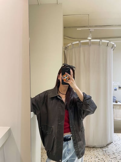 刷舊感皮夾克 ( 2色 )9