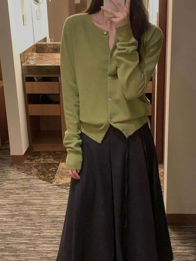 多WAY圓領排釦針織上衣 ( 6色 / 少量現貨 )10