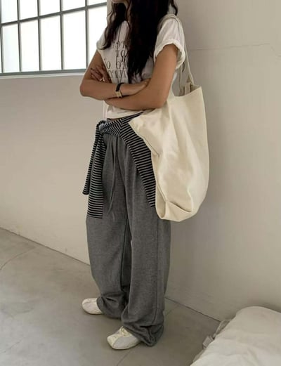 配色圓領條紋上衣 ( 4色 )15