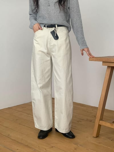 附皮帶繭型褲 ( 2色 )11