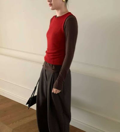 柔軟彈性圓領背心 ( 4色 / 少量現貨 )2