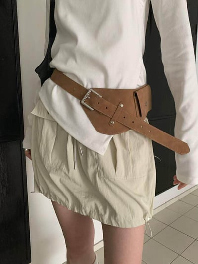 翻蓋小包造型腰帶 ( 2色 )2