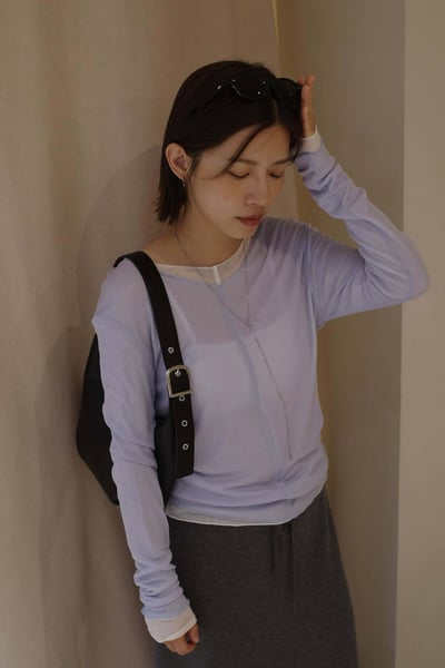 早春多色彈性透膚衫 ( 5色 )3