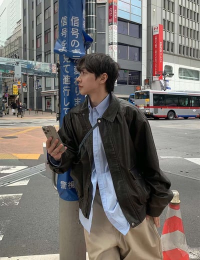 刷舊感皮夾克 ( 2色 )19