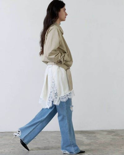 破損感微靴型褲7