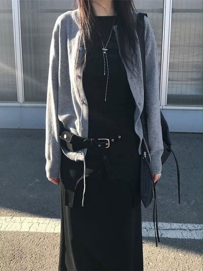 假兩件層次造型棉裙 ( 2色 )6