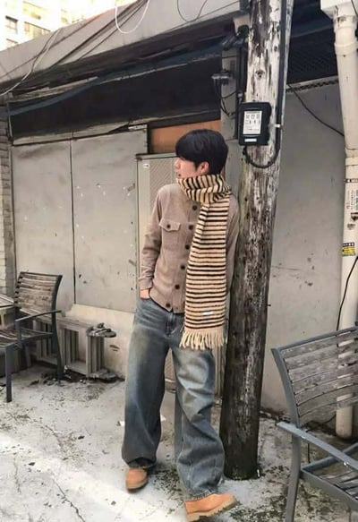 流蘇條紋配色圍巾 ( 5色 / 少量現貨 )19