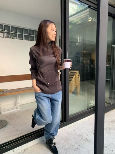 口袋外翻感小直筒褲21