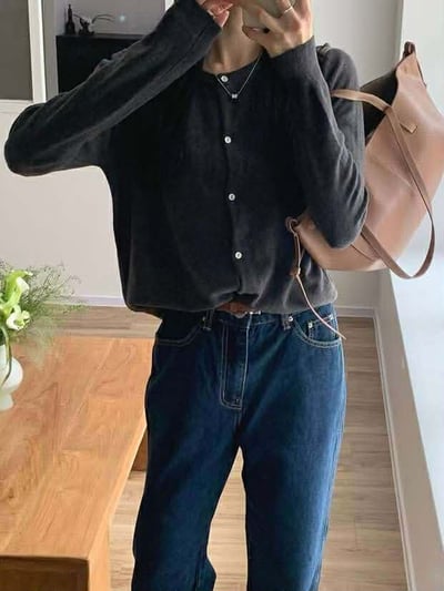 多WAY圓領排釦針織上衣 ( 6色 / 少量現貨 )17