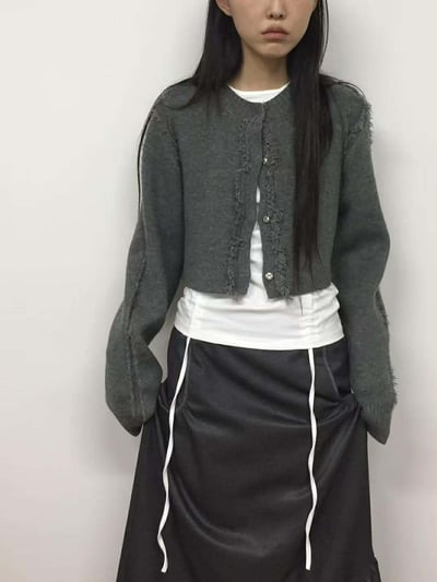 鬚鬚造型圓領針織杉 ( 3色 / 少量現貨 )14