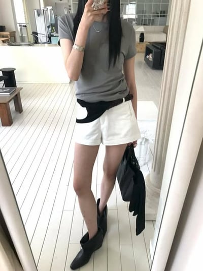 基礎薄款短TEE ( 白色/灰色 )4