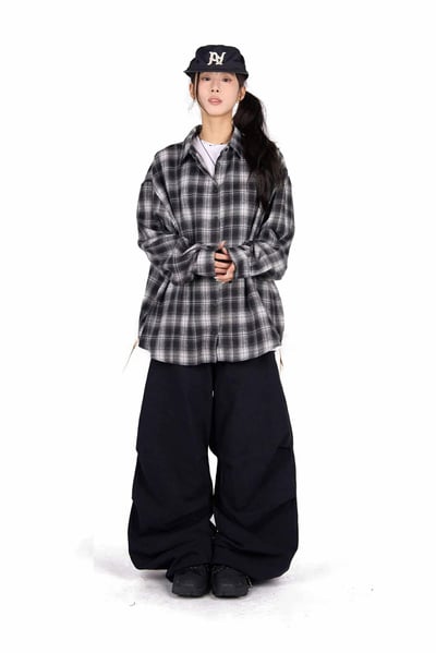 側綁帶格紋襯衫 ( 2色 / 少量現貨 )18