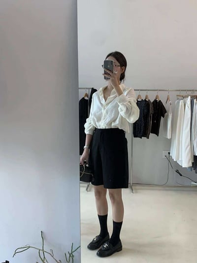 小釦環西裝5分褲 ( 2色 / 少量現貨 )3